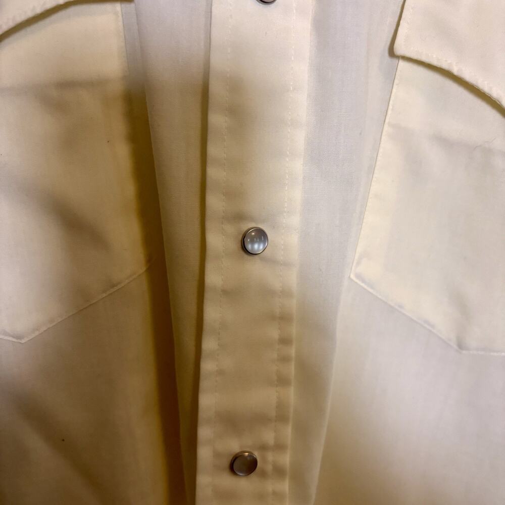 VTG Karman Men’s Yellow Pearl Snap Long Western Embroidered Shirt Sz S/M - Picture 5 of 10